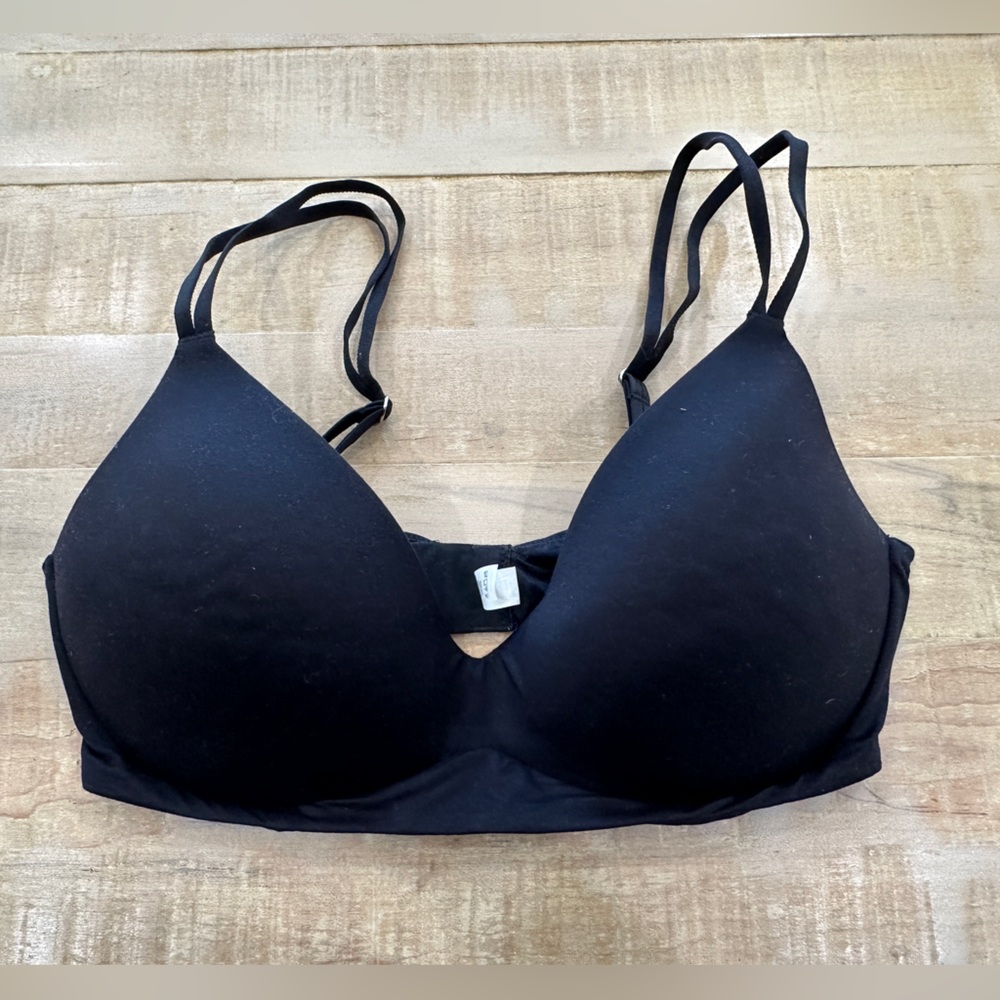 Aerie real happy wireless black semi padded bra